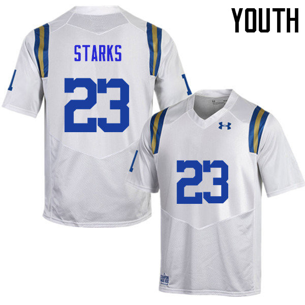 Youth #23 Nate Starks UCLA Bruins Under Armour College Football Jerseys Sale-White - Click Image to Close